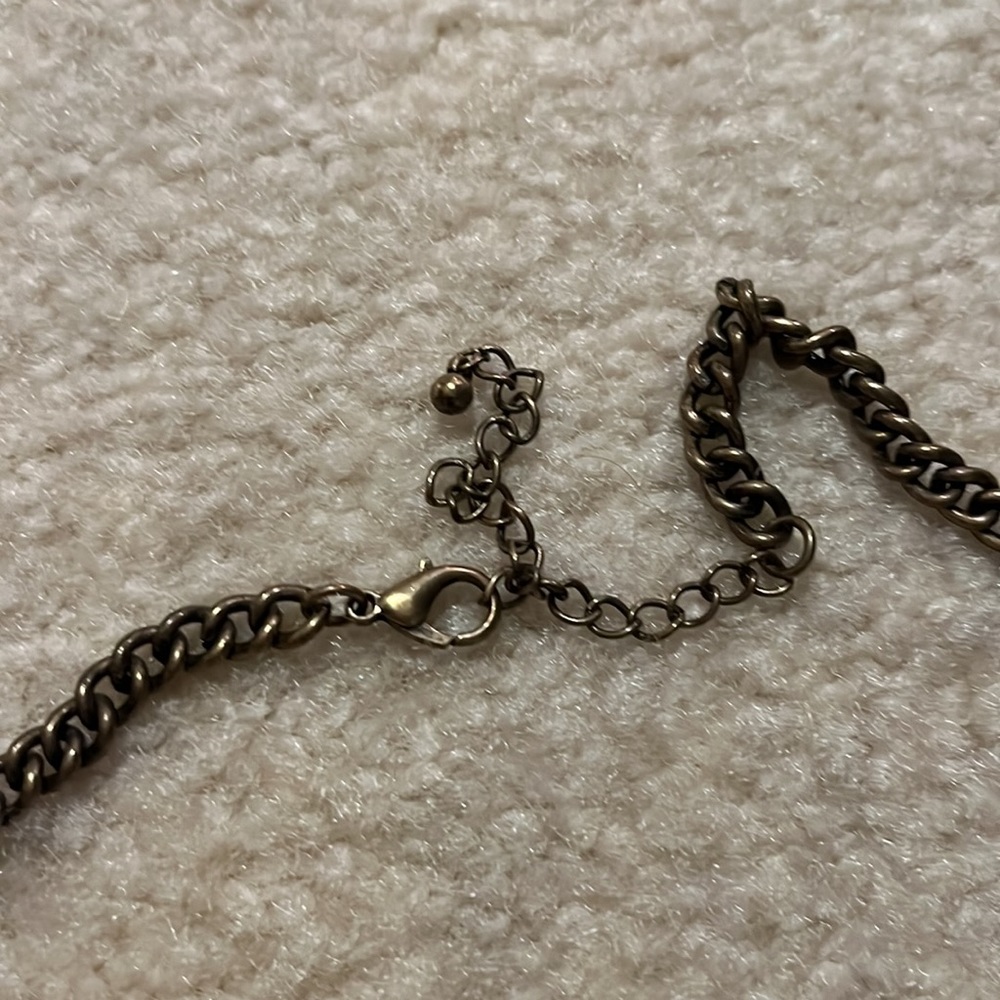 Long copper and silver costume necklace - Picture 2 of 3